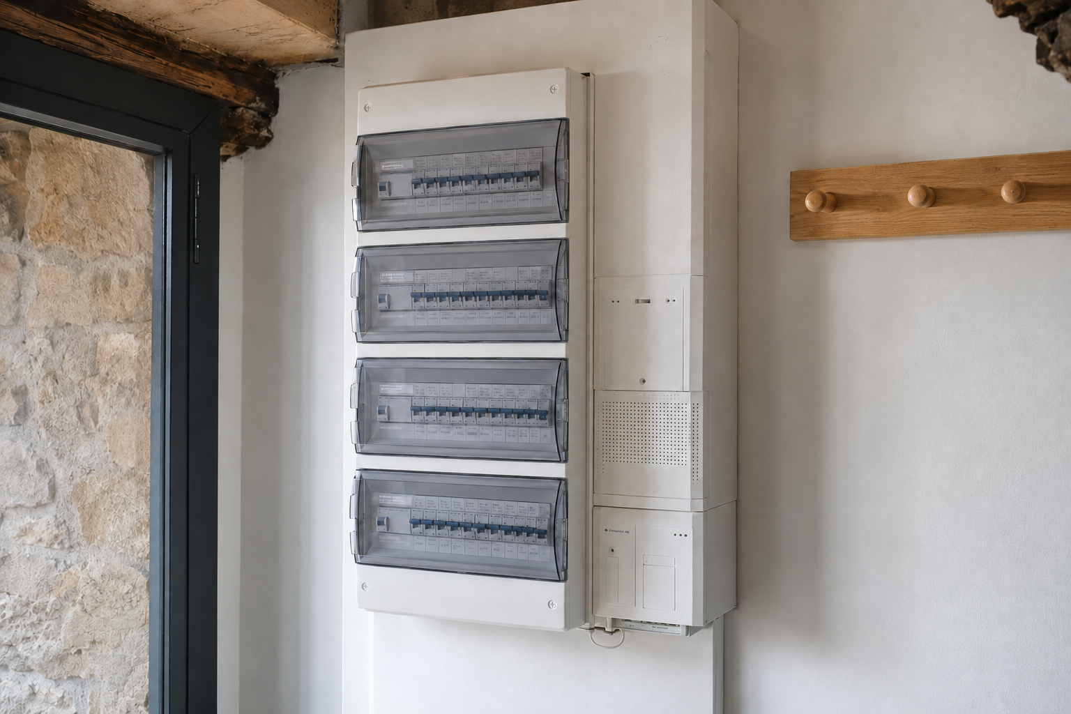 Completed French electrical board installation